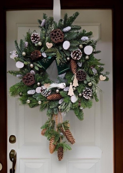 Cones door wreath