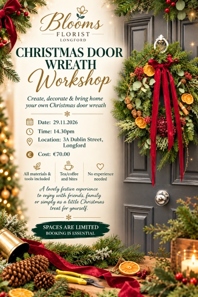 Luxury Christmas Door Afternoon Wreath Workshop