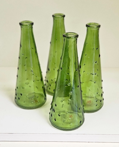 Karakum green vases with dots   set of 4