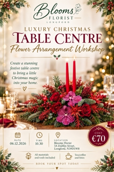 Luxury Christmas table centre flower arrangement workshop